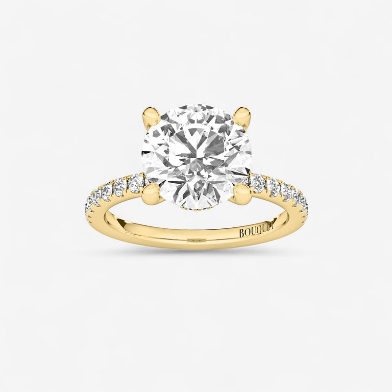 Round Floating Hidden Halo Engagement Ring