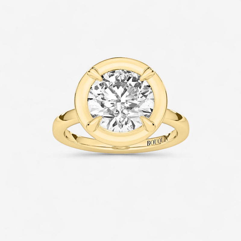 Round Georgian Bezel Set Engagement Ring