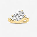 Oval Shaped Wave Engagement Ring