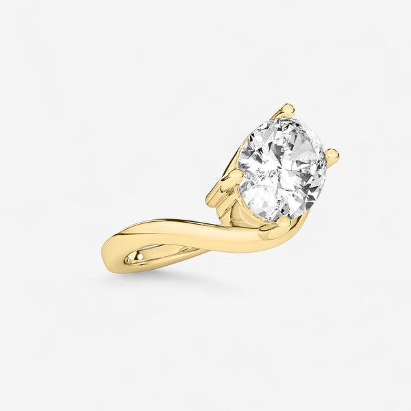 Oval Shaped Wave Engagement Ring