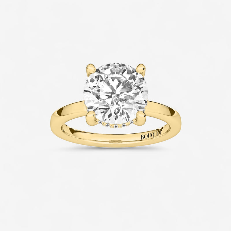 Round Hidden Halo Engagement Ring