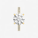 Round Hidden Halo Side Stone Engagement Ring