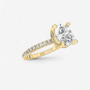 Round Hidden Halo Pave Engagement Ring