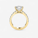 Round Split Prong Side Stone Engagement Ring