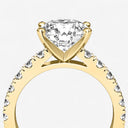 Round Split Prong Side Stone Engagement Ring