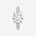 Round Split Prong Side Stone Engagement Ring